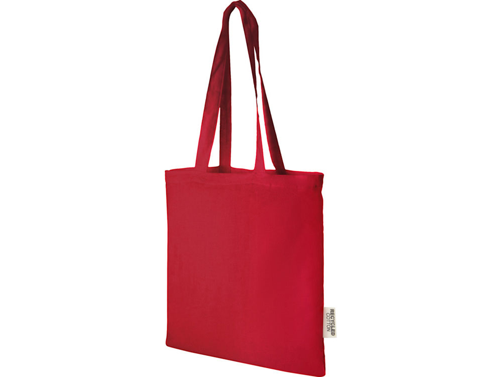 Эко-сумка Madras объемом 7 л из переработанного хлопка плотностью 140 г/м2, красный